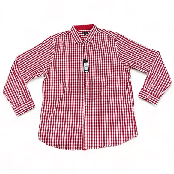 Galaxy By Harvic Other - Galaxy By Harvic Red Striped Long Sleeve Dress Shirt Size XL | New